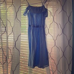 Cute blue girls H&M dress with polka dots:)